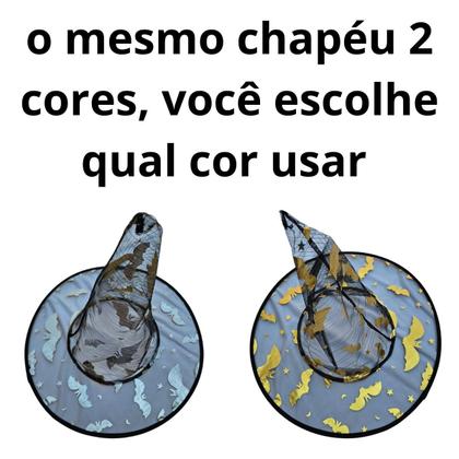 Imagem de kit c/50 Chapéu bruxa tule sortido dupla face Halloween