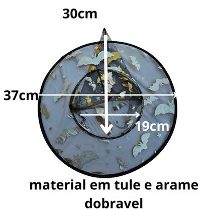 Imagem de kit c/50 Chapéu bruxa tule sortido dupla face Halloween