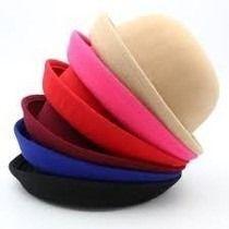 Imagem de Kit C/ 50 Chapeu Coco Feltro Feminina Cores Variados Atacado