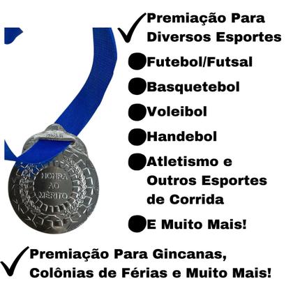 Imagem de Kit C/50 Medalhas de Ouro Prata ou Bronze HMéritoC/Fita 40mm