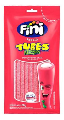 Imagem de Kit c/ 6 Bala Fini Tubes Regaliz Formato Tubinhos 80g