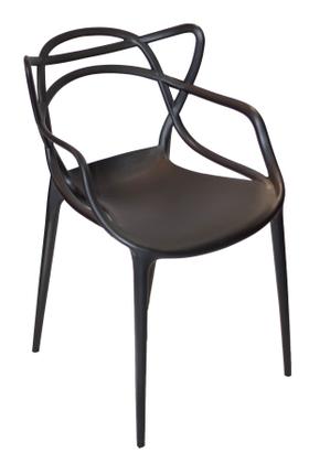 Imagem de Kit c/6 Cadeira Allegra Masters Polipropileno Resistente Sala,Cozinha, Jantar, Recepção Empilhavel Preta