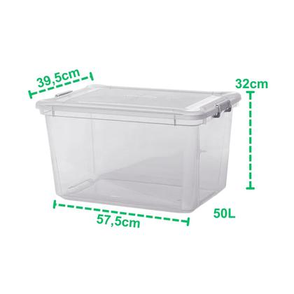 Imagem de Kit c/6 Caixa Multiuso Organizadora Brinquedos 50L Plástico