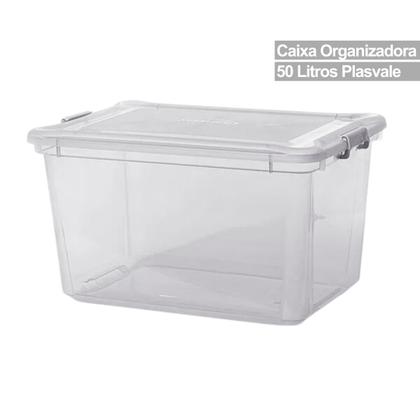 Imagem de Kit c/6 Caixa Multiuso Organizadora Brinquedos 50L Plástico