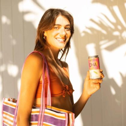 Imagem de Kit c/ 6 Chá Vegano Natural DÊVI Verde com Pêssego Gaseificado 269ml