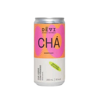 Imagem de Kit c/ 6 Chá Vegano Natural DÊVI Verde com Pêssego Gaseificado 269ml