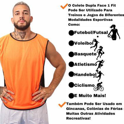 Imagem de Kit C/6 Coletes Dupla Face de Futebol Treino Jogo 1 Fit