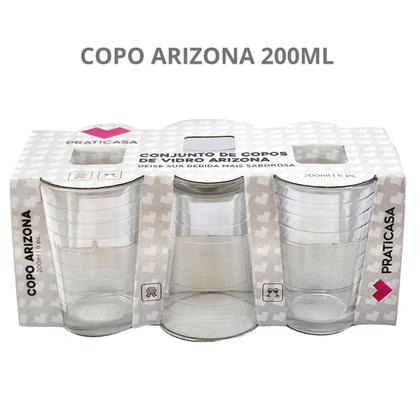 Imagem de Kit C/6 Copos Arizona Transparente De Vidro 200ml