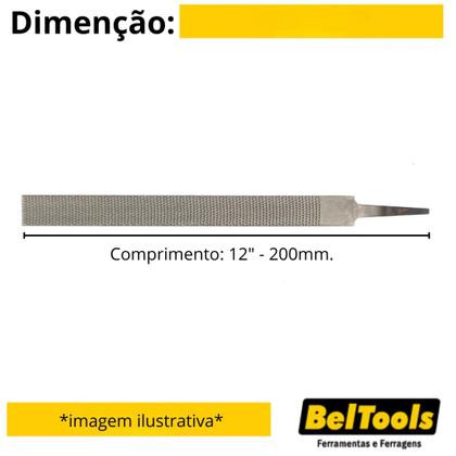 Imagem de Kit C/ 6 Lima Grosa Chata 12 Pol Beltools