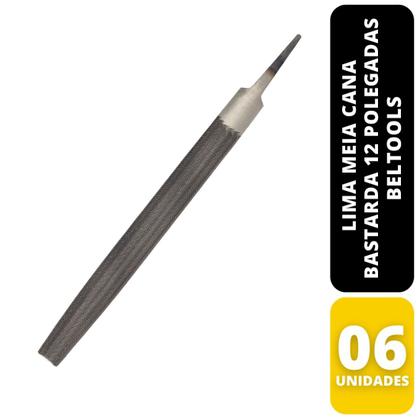 Imagem de Kit C/ 6 Lima Meia Cana Bastarda 12 Pol Beltools