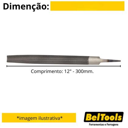 Imagem de Kit C/ 6 Lima Meia Cana Bastarda 12 Pol Beltools