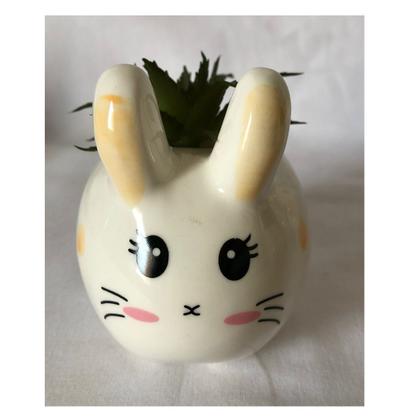 Imagem de Kit C/6 Mini Vasinho Planta Artificial Suculenta Coelhinho