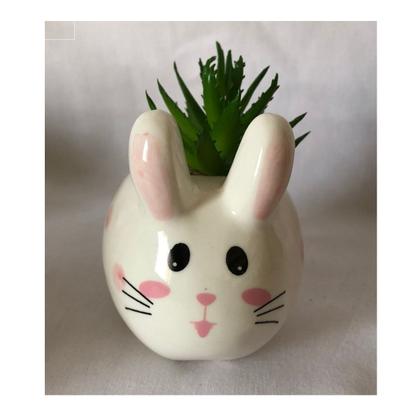 Imagem de Kit C/6 Mini Vasinho Planta Artificial Suculenta Coelhinho