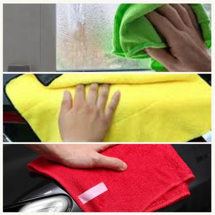 Imagem de Kit C/ 6 - Pano De Microfibra 40 X 40cm - Neves - Pia - Multiuso - Limpeza Geral - Cores Sortidas