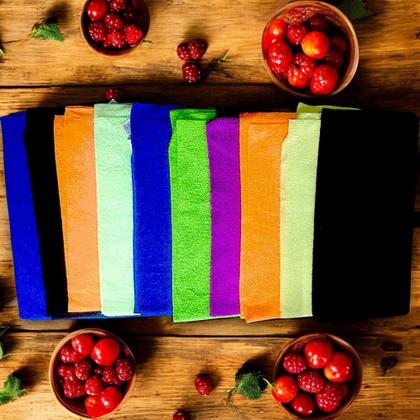 Imagem de Kit C/ 6 - Pano De Microfibra 40 X 40cm - Neves - Pia - Multiuso - Limpeza Geral - Cores Sortidas