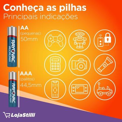Imagem de Kit c/ 6 Pilha AA Rayovac Alcalina Cilindrica - kit de 4