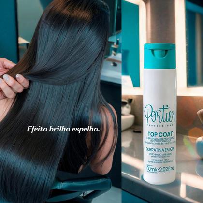 Imagem de Kit C/6 Portier Top Coat Queratina em Gel 60ml Original