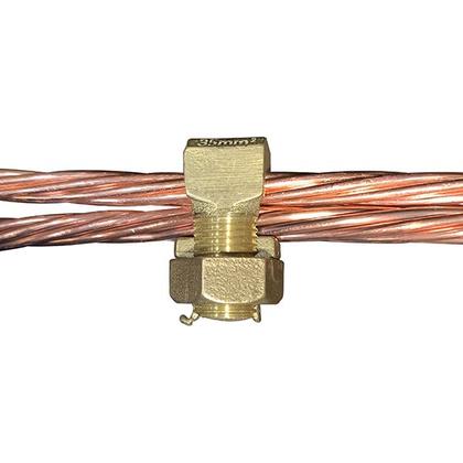 Imagem de Kit C/6 Und Conector Parafuso Cabos Fios 16mm Split Bolt Cobre