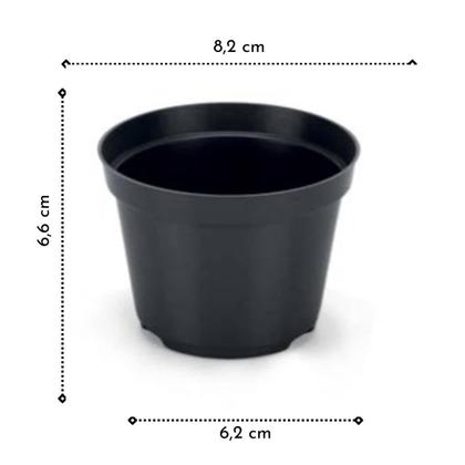 Imagem de Kit C/6 Vaso Plantio P09 (250 Ml) Preto Injeplastec