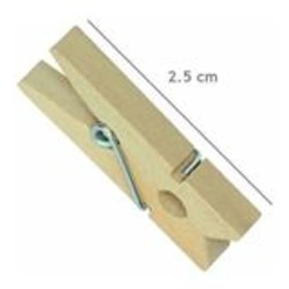 Imagem de Kit C/ 60 Mini Pregadores Prendedores De Madeira Natural