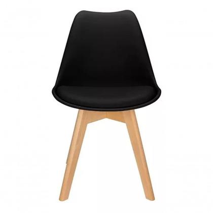 Imagem de Kit C/ 8 Cadeiras Leda  Charles Eames Saarinen Wood Preta