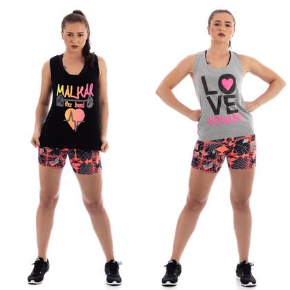 Imagem de Kit C/8 Camisas Regatas Femininas Treino Academia Estampadas