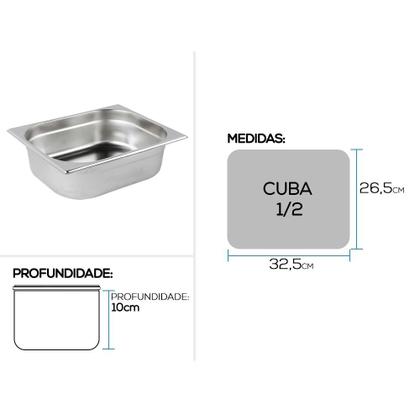 Imagem de Kit C/ 8 Cubas Gn Gastronômicas Rechaud Buffet Inox 1/2x100