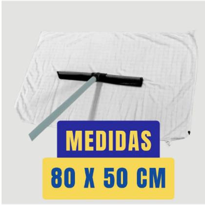 Imagem de Kit C/ 8 Panos Mega Panão Em Microfibra Multiuso Azul E Branco Tipo Toalha Vidros Secagem Automotiva