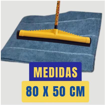 Imagem de Kit C/ 8 Panos Mega Panão Em Microfibra Multiuso Azul E Branco Tipo Toalha Vidros Secagem Automotiva