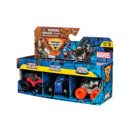 Imagem de Kit c/9 Monster Jam Mini Marvel Spiderman Iron Man Thor 1:64