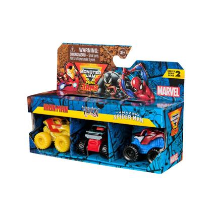 Imagem de Kit c/9 Monster Jam Mini Marvel Spiderman Iron Man Thor 1:64