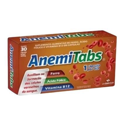 Imagem de Kit C2 AnemiTabs Suplemento Alimentar Ferro C30  La San Day