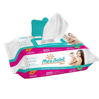 Imagem de Kit C2 Lenço Umedecido Meu Bebe Ultra com 100 Unidades