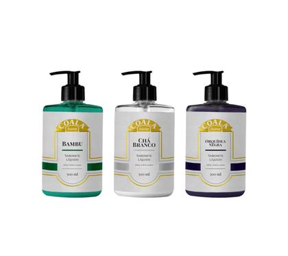 Imagem de Kit c3 sabonetes liq. 500ml bambucha brancoorq. negra