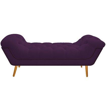 Imagem de Kit Cabeceira 100 cm Suede + Calçadeira Madrid Roxo