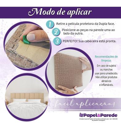 Imagem de Kit Cabeceira Azul 30x40cm Modulada Estofada para Cama Box Casal