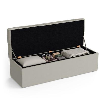 Imagem de Kit Cabeceira Bellatrix 140 e Calçadeira Sagitarius Couro Aradecor