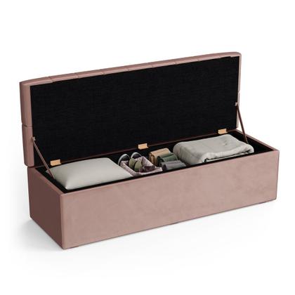 Imagem de Kit Cabeceira Bellatrix 140 e Calçadeira Sagitarius Veludo Aradecor 