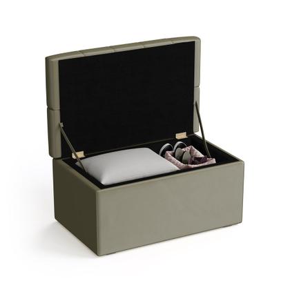 Imagem de Kit Cabeceira Bellatrix 90 e Calçadeira Sagitarius Veludo Aradecor 