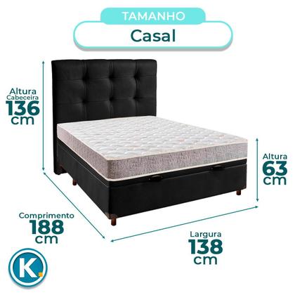 Imagem de Kit Cabeceira + Cama Box Bau + Colchão Casal D23 D23 Inducol
