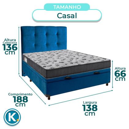 Imagem de Kit Cabeceira + Cama Box Bau + Colchão Casal D33 Iso100 Ortobom