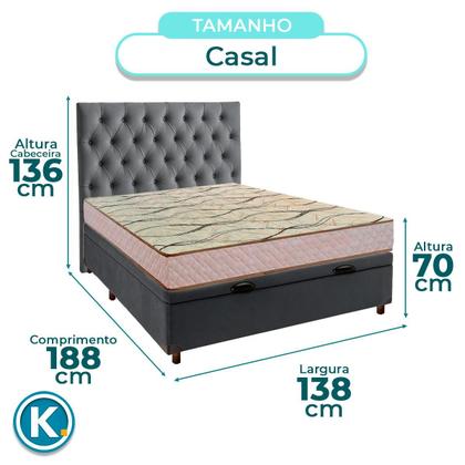 Imagem de Kit Cabeceira + Cama Box Bau + Colchão Casal D33 Maxsono Paropas