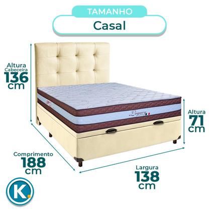 Imagem de Kit Cabeceira + Cama Box Bau + Colchão Casal Molas Ensacadas Legaccy Paropas