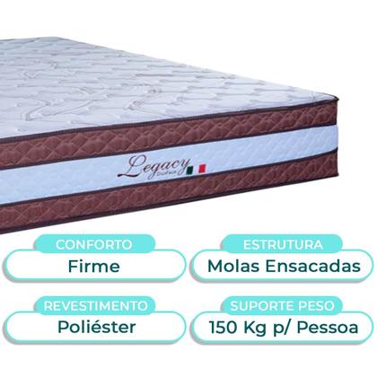 Imagem de Kit Cabeceira + Cama Box Bau + Colchão Casal Molas Ensacadas Legaccy Paropas
