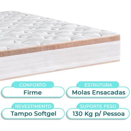 Imagem de Kit Cabeceira + Cama Box Bau + Colchão King Molas Ensacadas Isis Real Inducol