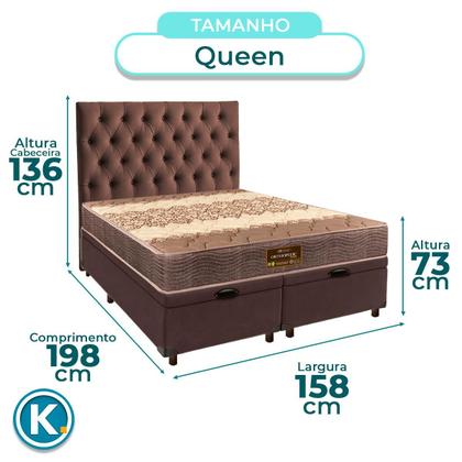 Imagem de Kit Cabeceira + Cama Box Bau + Colchão Queen D26 Ortophedic Sankonfort
