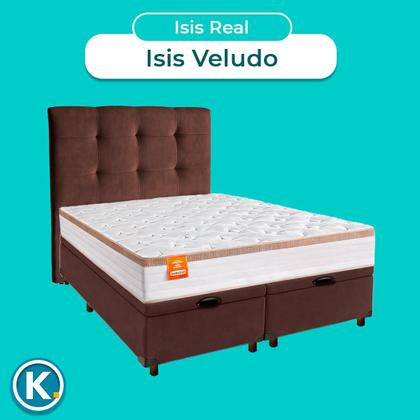 Imagem de Kit Cabeceira + Cama Box Bau + Colchão Queen Molas Ensacadas Isis Real Inducol