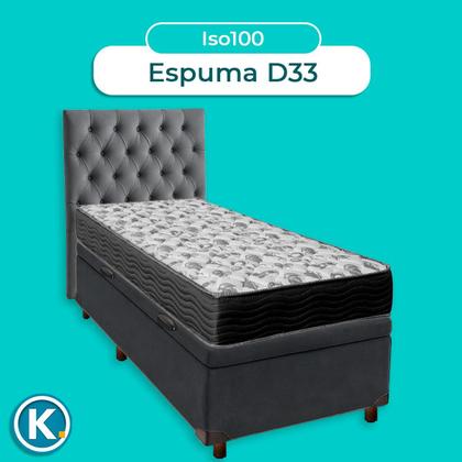 Imagem de Kit Cabeceira + Cama Box Bau + Colchão Solteiro D33 Iso100 Ortobom
