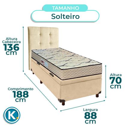 Imagem de Kit Cabeceira + Cama Box Bau + Colchão Solteiro D33 Maxsono Paropas