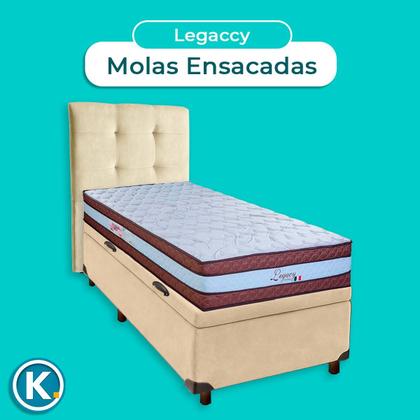 Imagem de Kit Cabeceira + Cama Box Bau + Colchão Solteiro Molas Ensacadas Legaccy Paropas